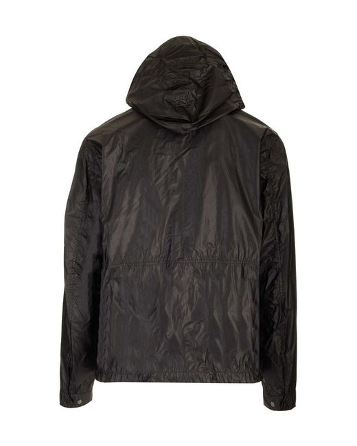 C P Company Black Lens-Detailed Hooded Zip-Up Jacket for men