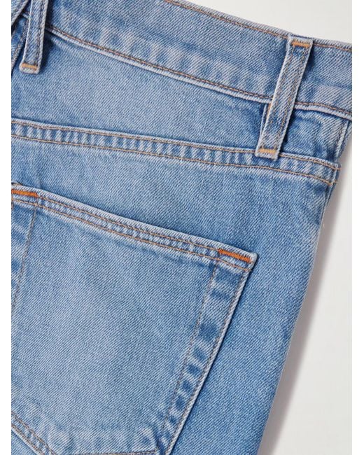 SLVRLAKE Denim Blue Grace Cropped High-Rise Wide-Leg Jeans
