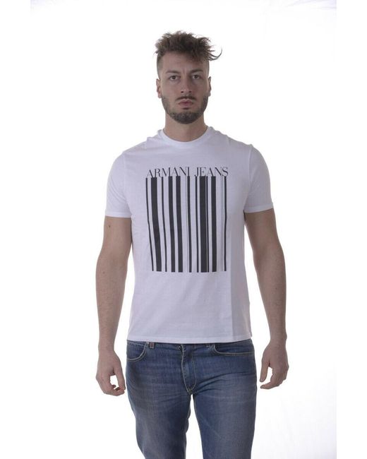 Armani Jeans White Logo T-Shirt for men