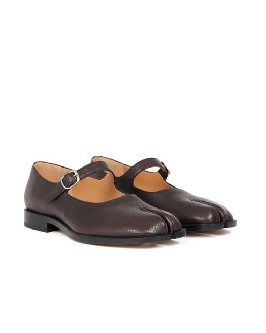 Maison Margiela Brown Tabi Toe Mary Janes Shoes