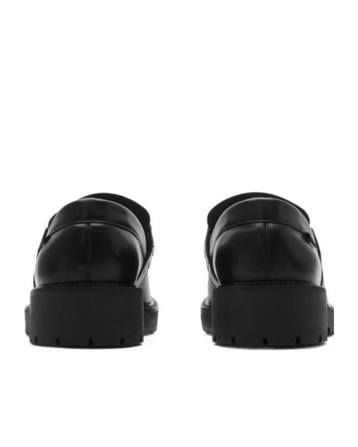 Burberry Black Raft Logo Plaque Slip-On Loafers for men