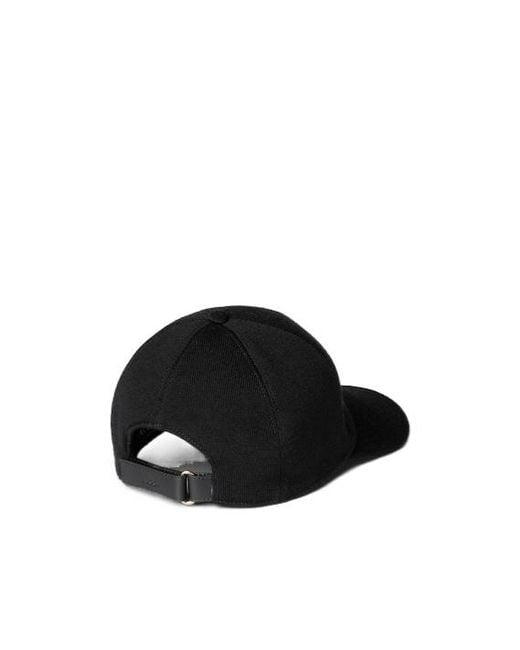 Gucci Black Embroidered Wool Baseball Hat for men