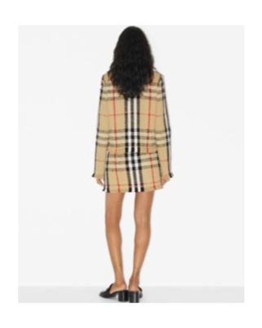 Burberry Natural Checked Frayed Edge Mini Skirt
