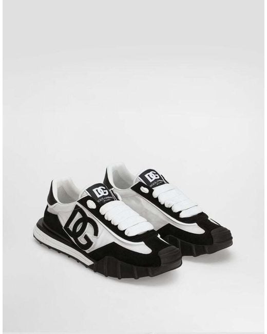 Dolce & Gabbana Black Logo Patch Low-Top Sneakers for men