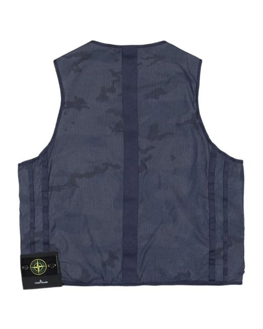 Stone Island Blue Zipper Vest for men