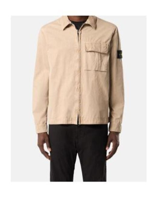 Stone Island Natural Logo Patch Pocket Detail Shirt for men
