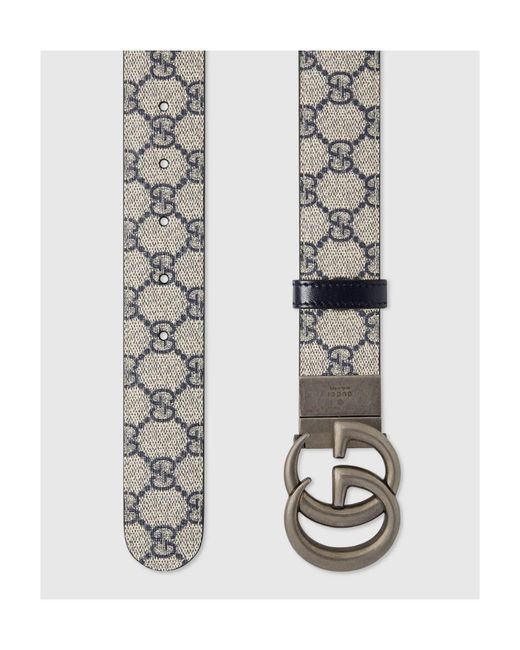Gucci White Gg Marmont Reversible Buckle Belt for men