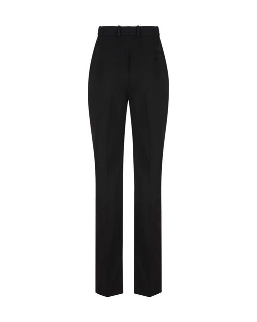 McQueen Black High-Waist Pleat Detailed Trousers