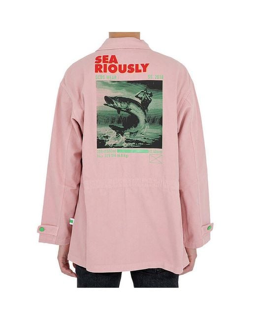 Gcds Pink Logo Casual Jacket for men