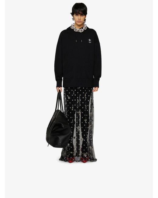 Givenchy Blue Graphic Printed Oversized Hoodie