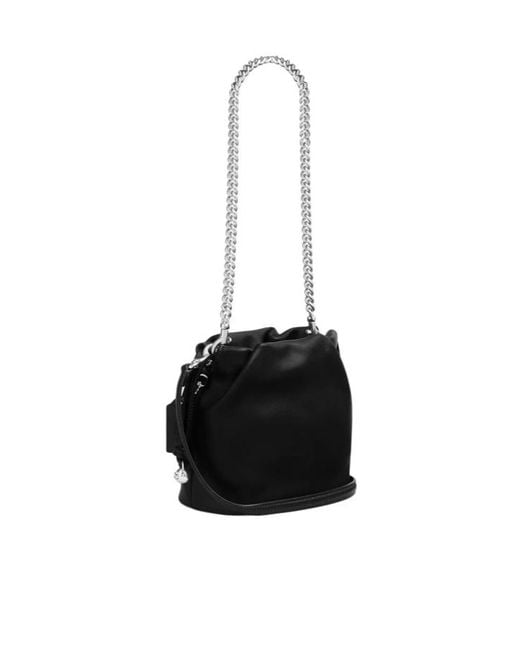 COACH Black Faye Mini Pleated Shoulder Bag
