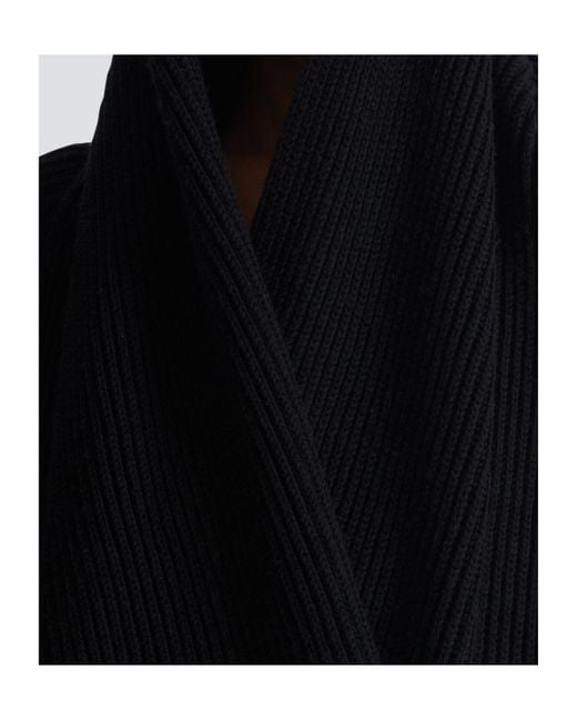 Balmain Black Oversized Knit Hoodie