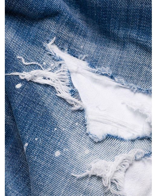 DSquared² Blue Distressed Skinny Jeans