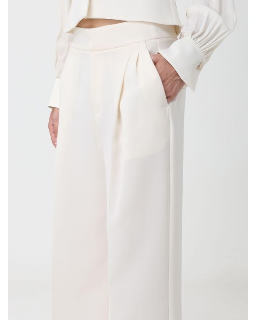 Twinset White Wide-Leg Tailored Trousers