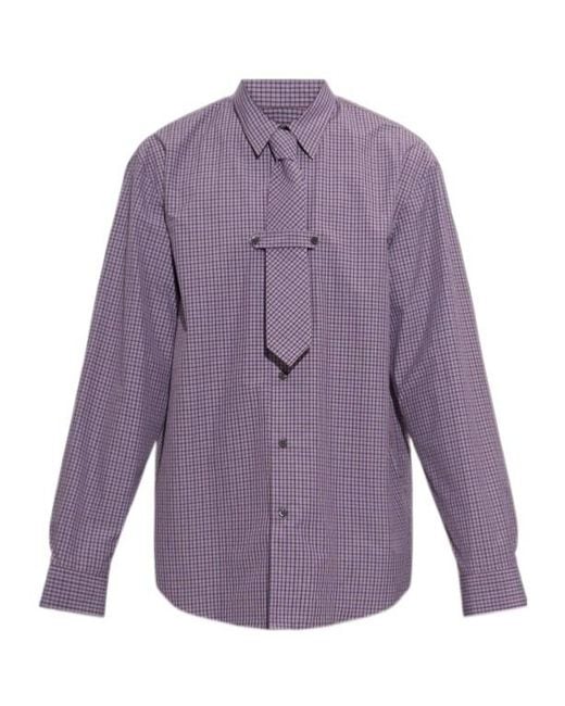 Dries Van Noten Purple Collared Long-Sleeved Shirt for men