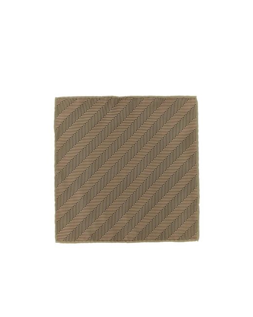 Brunello Cucinelli Natural Chevron-Pattern Silk Pocket Square for men