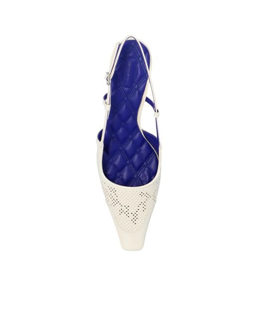 Burberry White Chisel Slingback Square-Toe Pumps