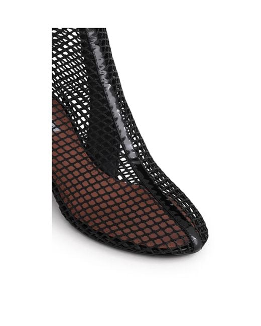 Alaïa Black Mesh Buckle-Strap Ankle Boots