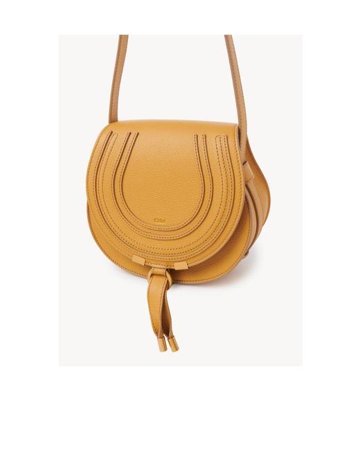 Chloé Yellow Small Marcie Leather Crossbody Bag