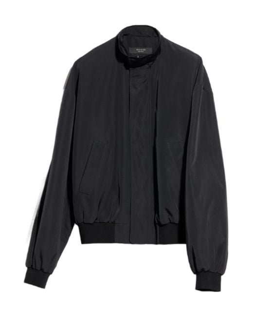 Gucci Blue High Neck Zip Blouson Jacket for men