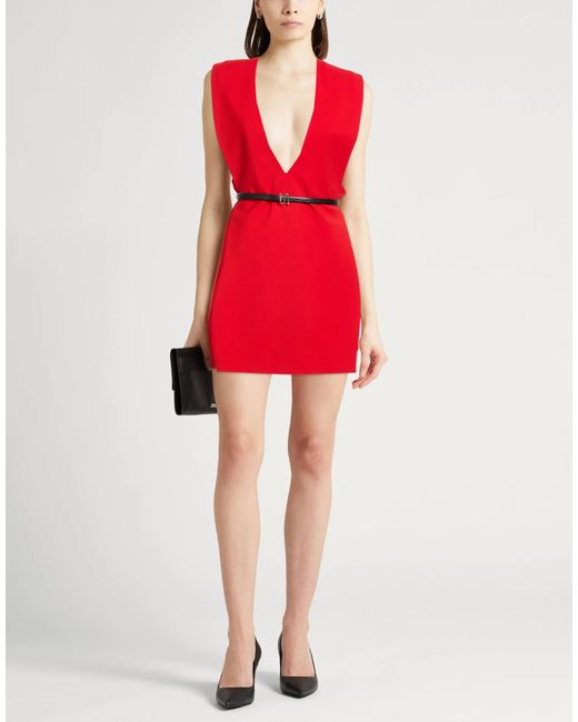 Sportmax Red Minimalist Solid Color Dress