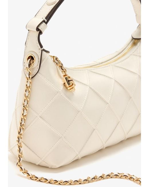 Tory Burch White Chain Tote Bag