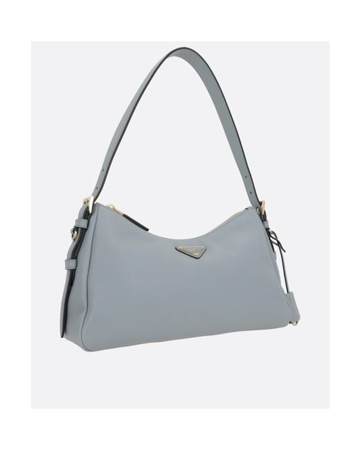 Prada Gray Aimée Zipped Medium Shoulder Bag