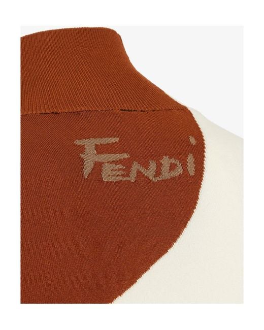 Fendi Brown Multicolour Viscose Jumper
