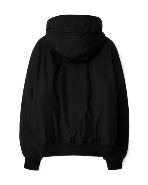 Burberry Black Ekd Motif Hooded Padded Jacket for men