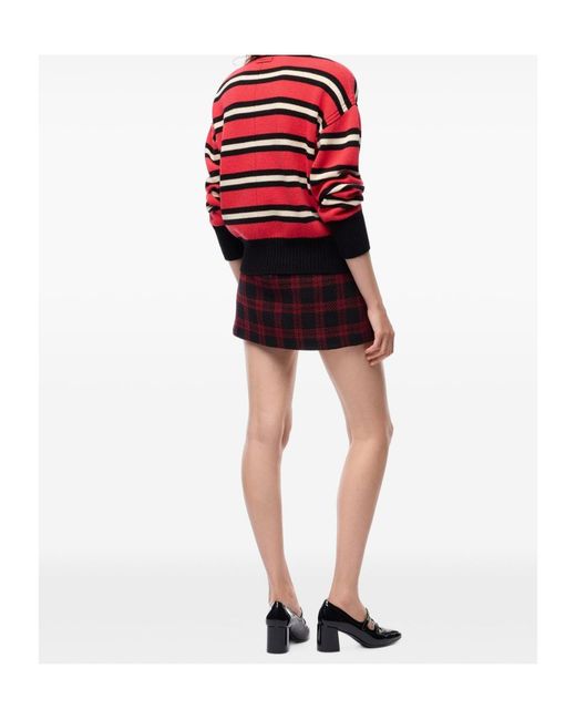 Pinko Red Striped Button-Up Cardigan