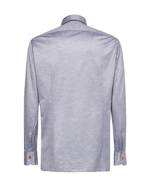 Kiton Blue Long-Sleeved Shirt for men