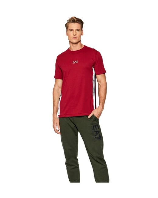 Emporio Armani Red Logo-Print Cotton T-Shirt for men