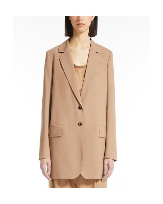 Max Mara Brown Single-Breasted Wool Blazer
