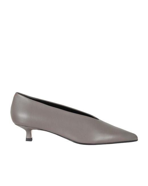 Aeyde Gray Pointed-Toe Low-Heeled Shoes