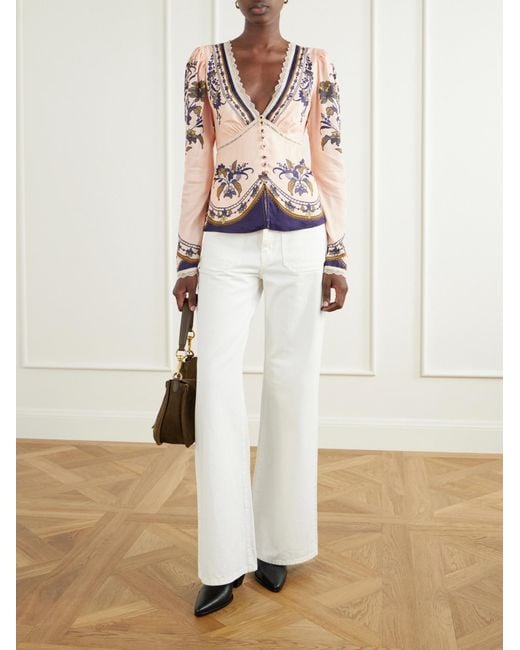 Farm Rio Multicolor Floral Print Top