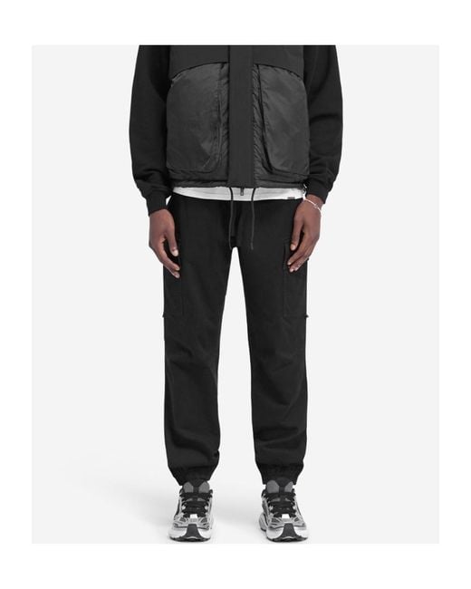 Represent Black Elasticated Cargo Pants for men