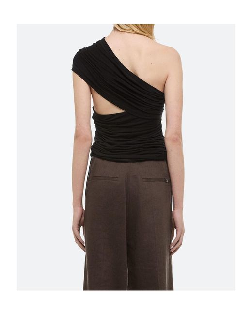 Helmut Lang Black One Shoulder Top