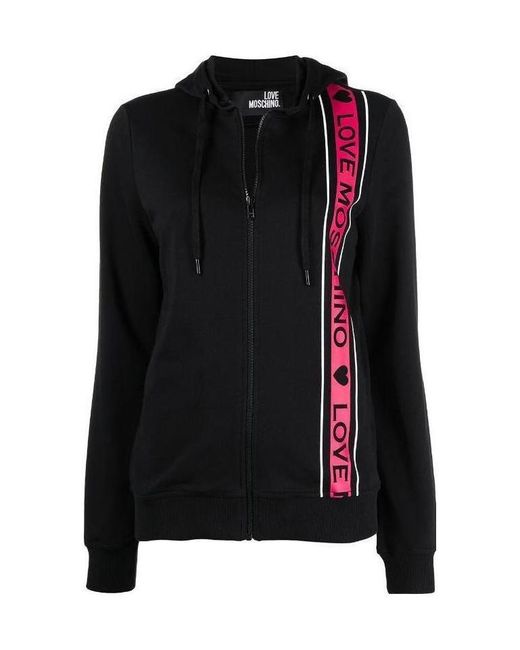 Moschino Black Logo Printed Zipper Casual Jacket