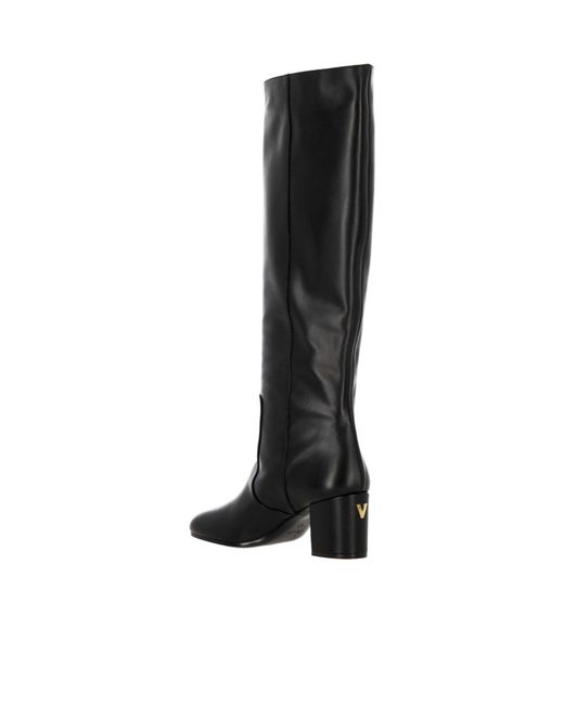 Via Roma 15 Black Round-Toe Boots