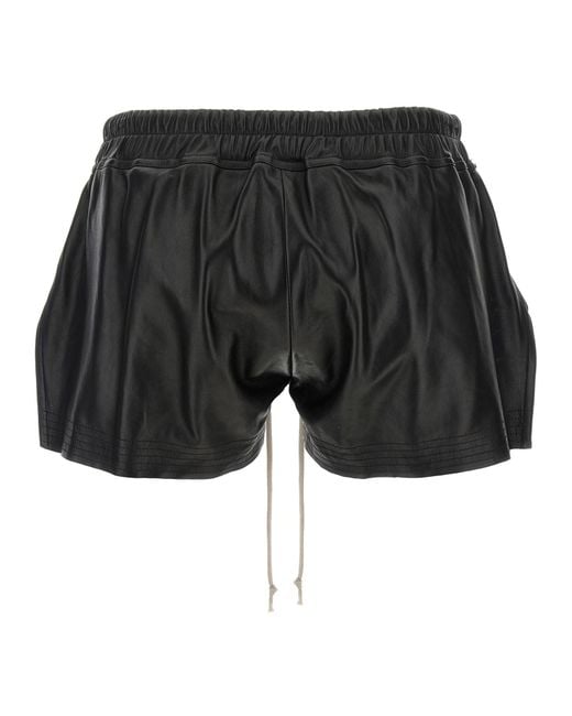 Rick Owens Black Vent Detail Drawstring Shorts
