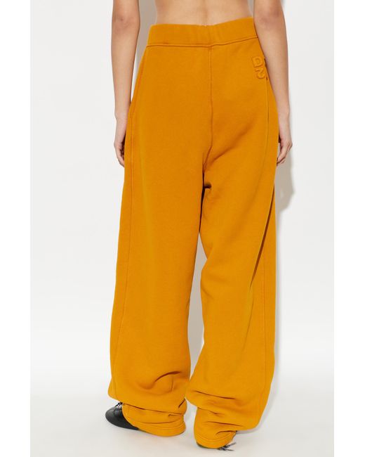 DSquared² Orange Logo-Embossed Drawstring Track Pants