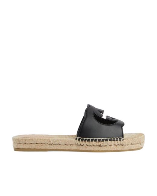 Gucci Black Carlos Gg Espadrilla Sandal for men