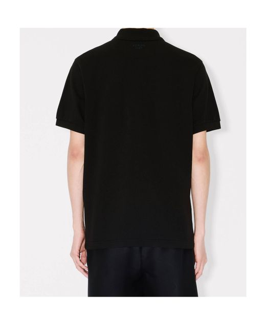 KENZO Black Wild Tiger Slim Polo Shirt for men