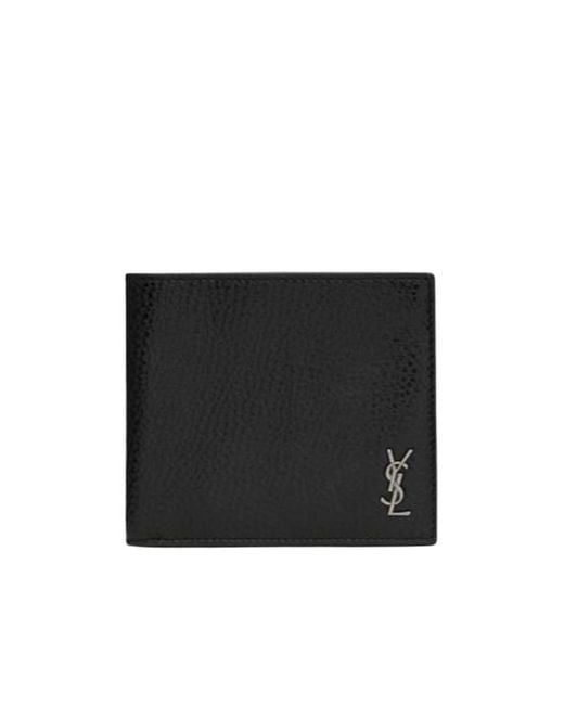 Saint Laurent Black Tiny Cassandre East/West Wallet for men