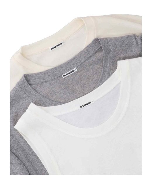 Jil Sander White 3-Pack Crewneck T-Shirt for men
