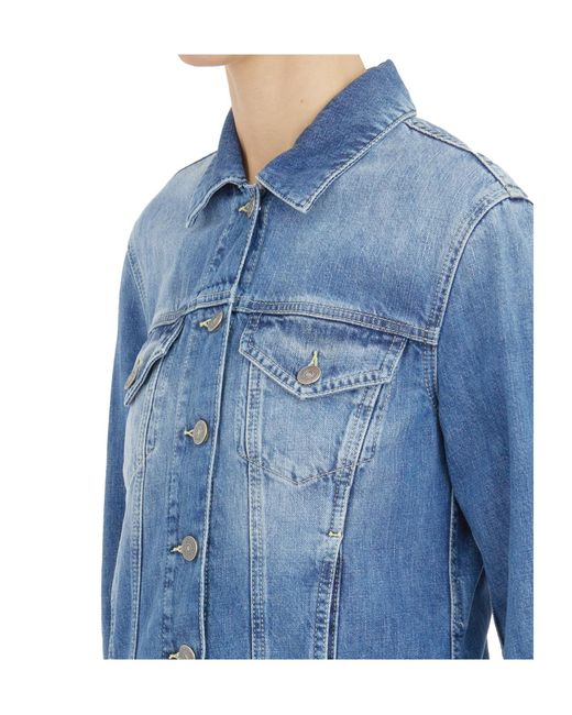 Dondup Blue Long-Sleeved Denim Coat