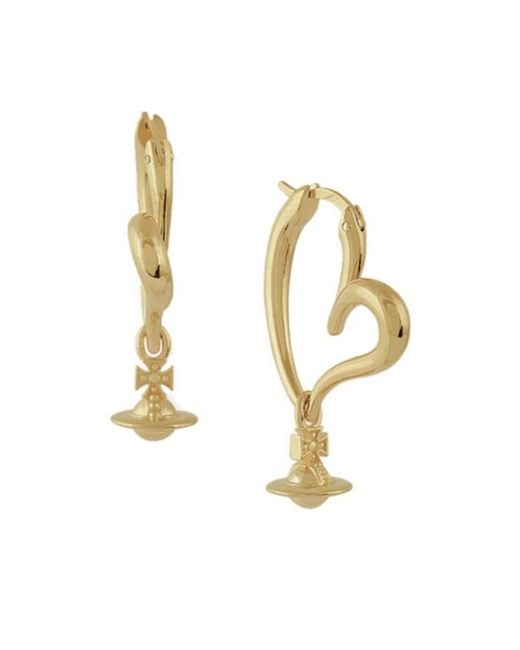Vivienne Westwood Metallic Emily Heart-Hoop Earrings