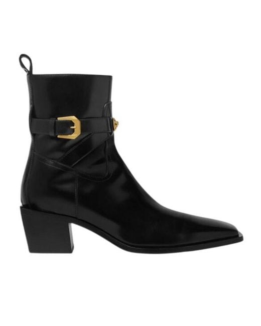 Versace Black Angelo Block-Heeled Chelsea Boots for men