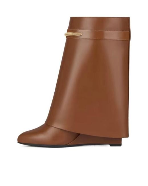 Givenchy Brown Shark Ankle Boots