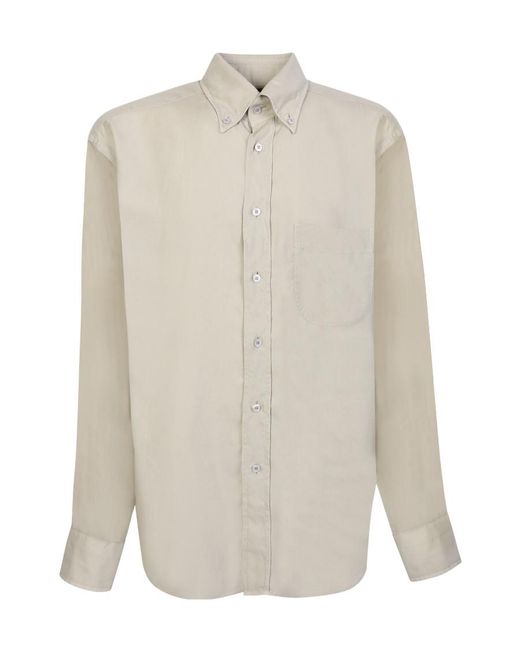 Tom Ford White Buttoned Long-Sleeved Shirt for men